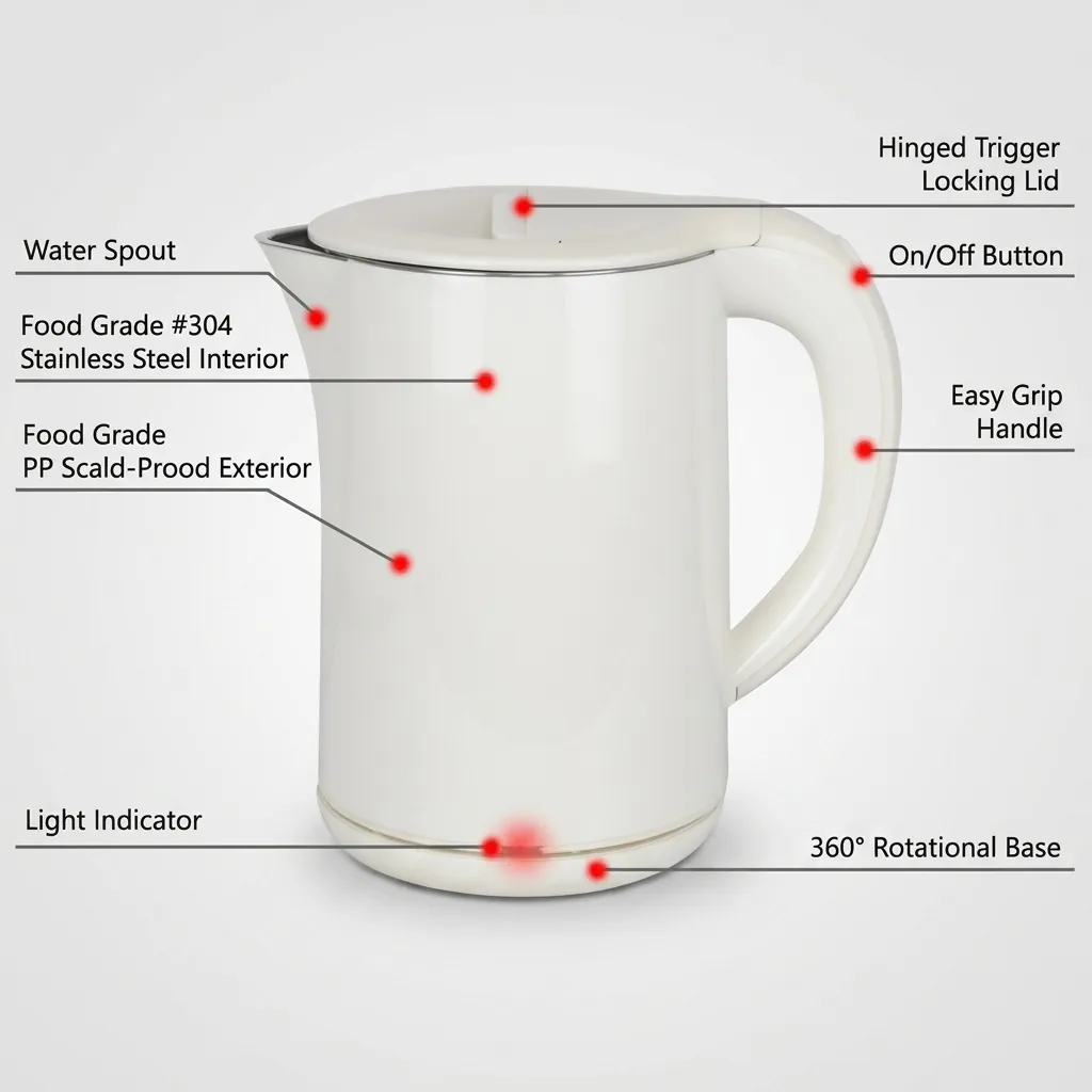 Stainless Steel Roselle Kettle 1.2L with PP Shell [1047] — KTL-1047 (image 11)