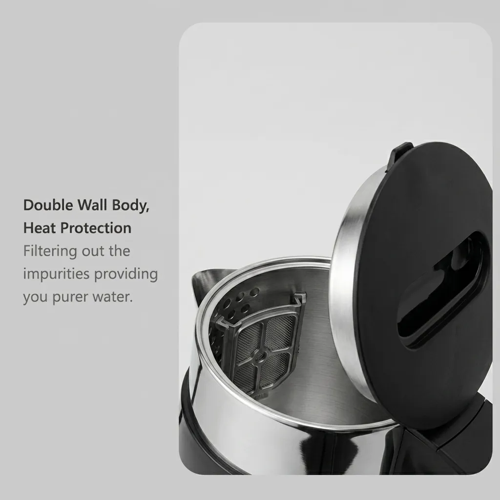 Stainless Steel Begonia Kettle 0.6L with Anti-Scald [1048] — KTL-1048 (image 6)