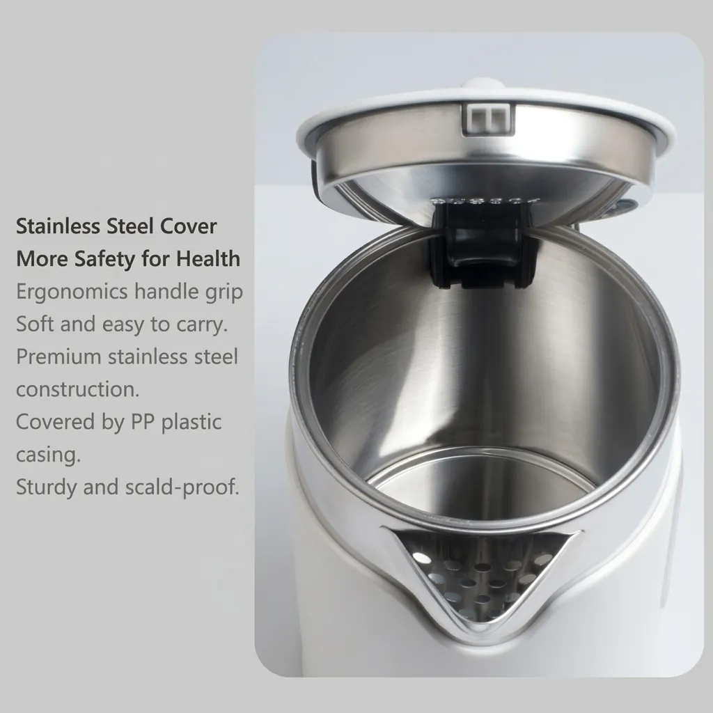 Stainless Steel Begonia Kettle 0.6L with Anti-Scald [1049] — KTL-1049 (image 10)