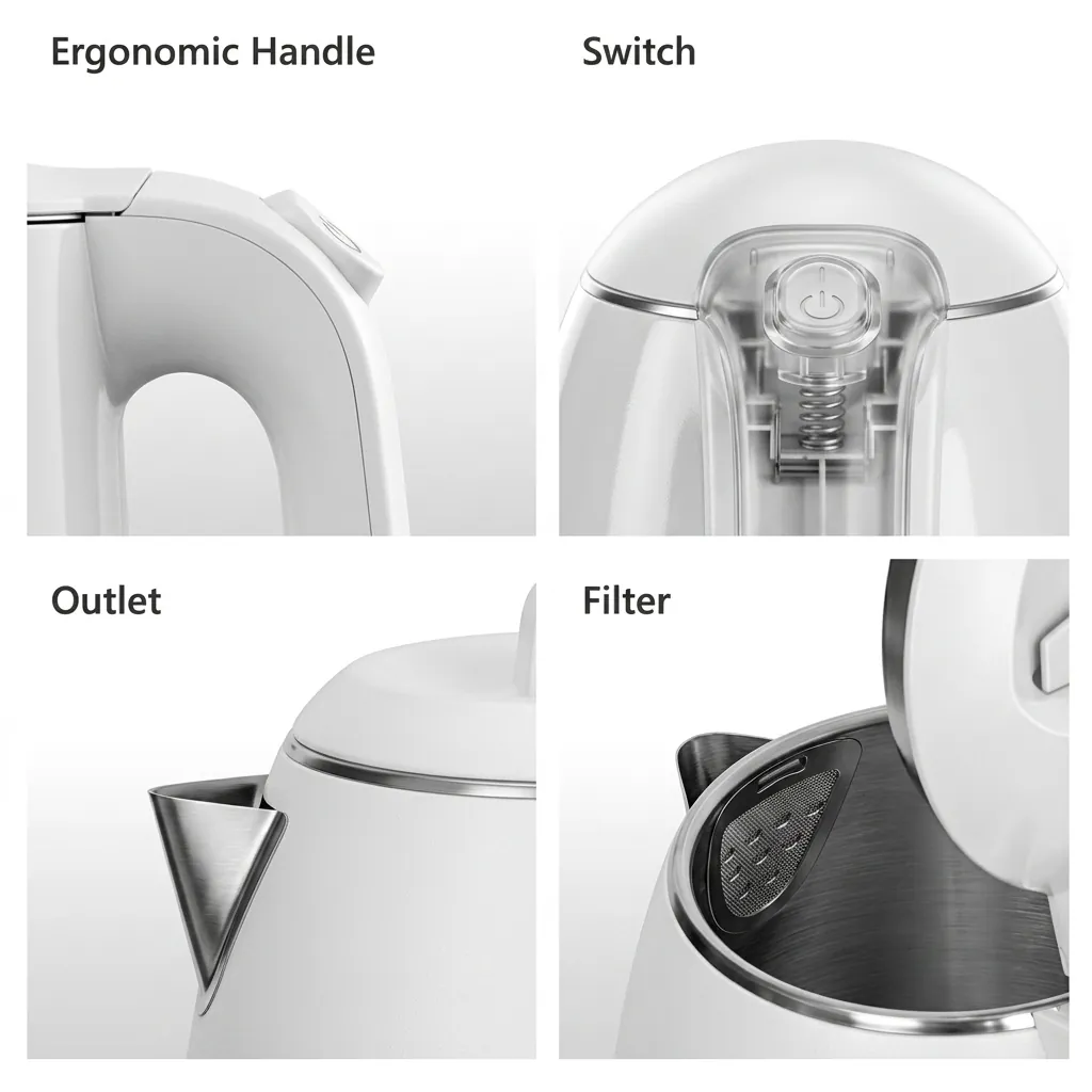 Stainless Steel Parallel Kettle 1.2L with Anti-Scald [1055] — KTL-1055 (image 12)