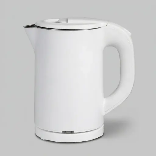 Stainless Steel Nova Kettle 0.8L with Anti-Scald [1058] — KTL-1058 — A 0.8L electric kettle with a stainless steel interior and a cool-touch, double-body anti-scald PP shell. Rated 1000 to 1200W with auto shut-off and boil-dry protection, it boils quickly and safely. A concealed element, seamless structure and 360-degree cordless base complete it, in black, white or khaki.
