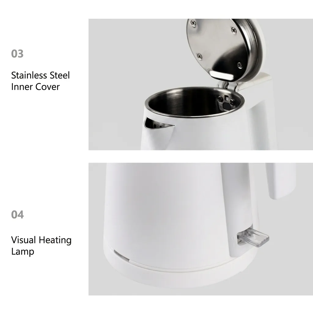 Stainless Steel Magnolia Kettle 0.8L with PP Shell [1071] — KTL-1071 (image 10)