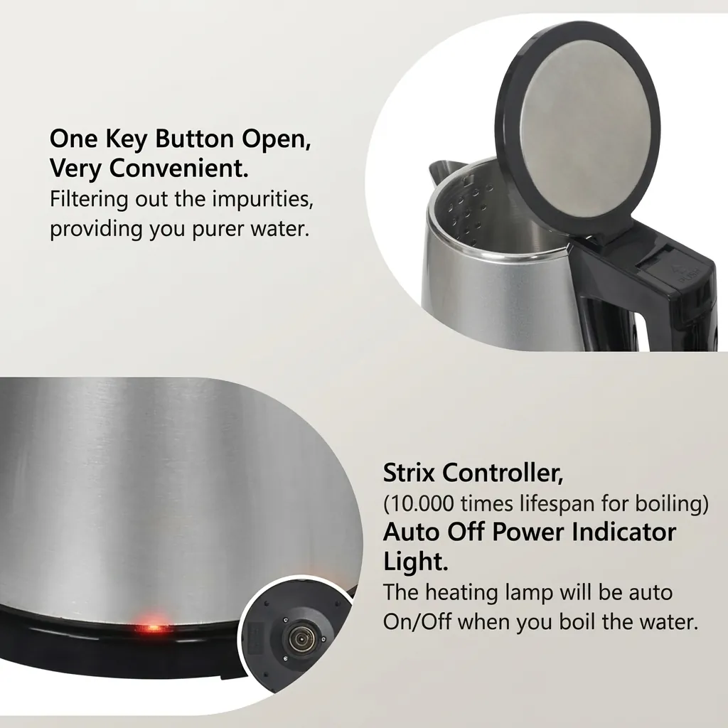 Stainless Steel Ginkgo Kettle 1.2L with Auto Shut-Off [1078] — KTL-1078 (image 5)