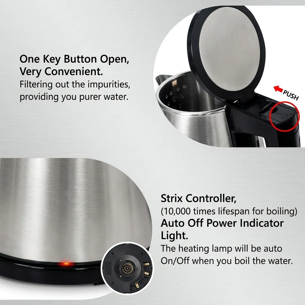 Stainless Steel Ginkgo Kettle Golden 1.2L with Auto Shut-Off — KTL-1079 (image 8)