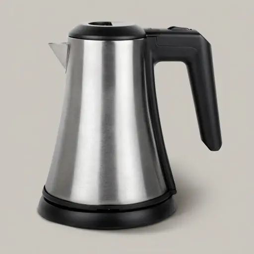 Vega Kettle 0.8ltr Stainless Steel — KTL-1081 — A stylish 0.8L electric kettle in food-grade 304 stainless steel with a cool, anti-scald plastic handle. An 800 to 1000W branded controller boils efficiently, with auto shut-off and boil-dry protection and an easy-grip design. A concealed element and 360-degree cordless base make it ideal for single rooms.