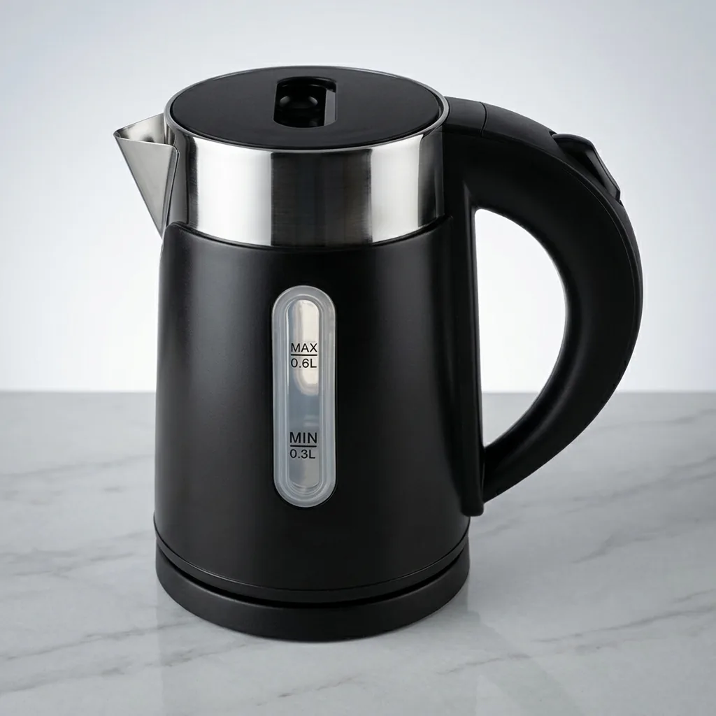 Wood Grain Drawer Set with Stainless Steel Double Body 0.6L Kettle [1026] — KTS-1026 (image 2)