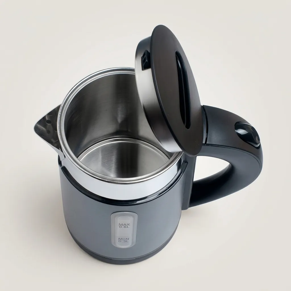 Wood Grain Drawer Set with Stainless Steel Double Body 0.6L Kettle [1026] — KTS-1026 (image 6)