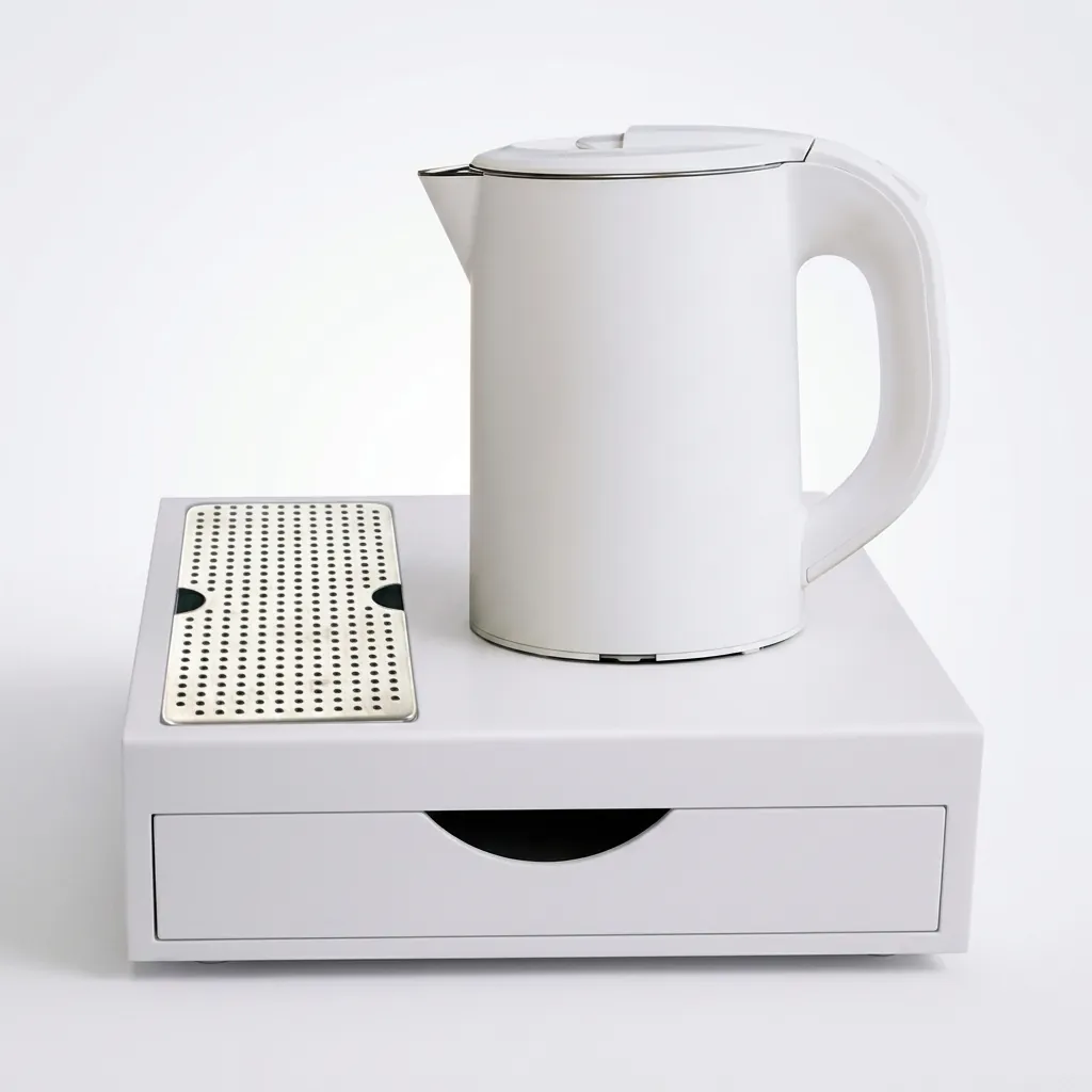 Wood Grain Drawer Set with Stainless Steel Anti-Scald 0.8L Kettle [1029] — KTS-1029 (image 4)