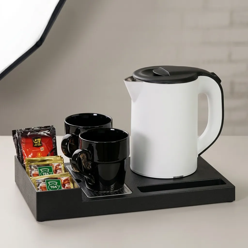 ABS Tray Set with Stainless Steel Anti-Scald 0.8L Kettle [1035] — KTS-1035 (image 3)