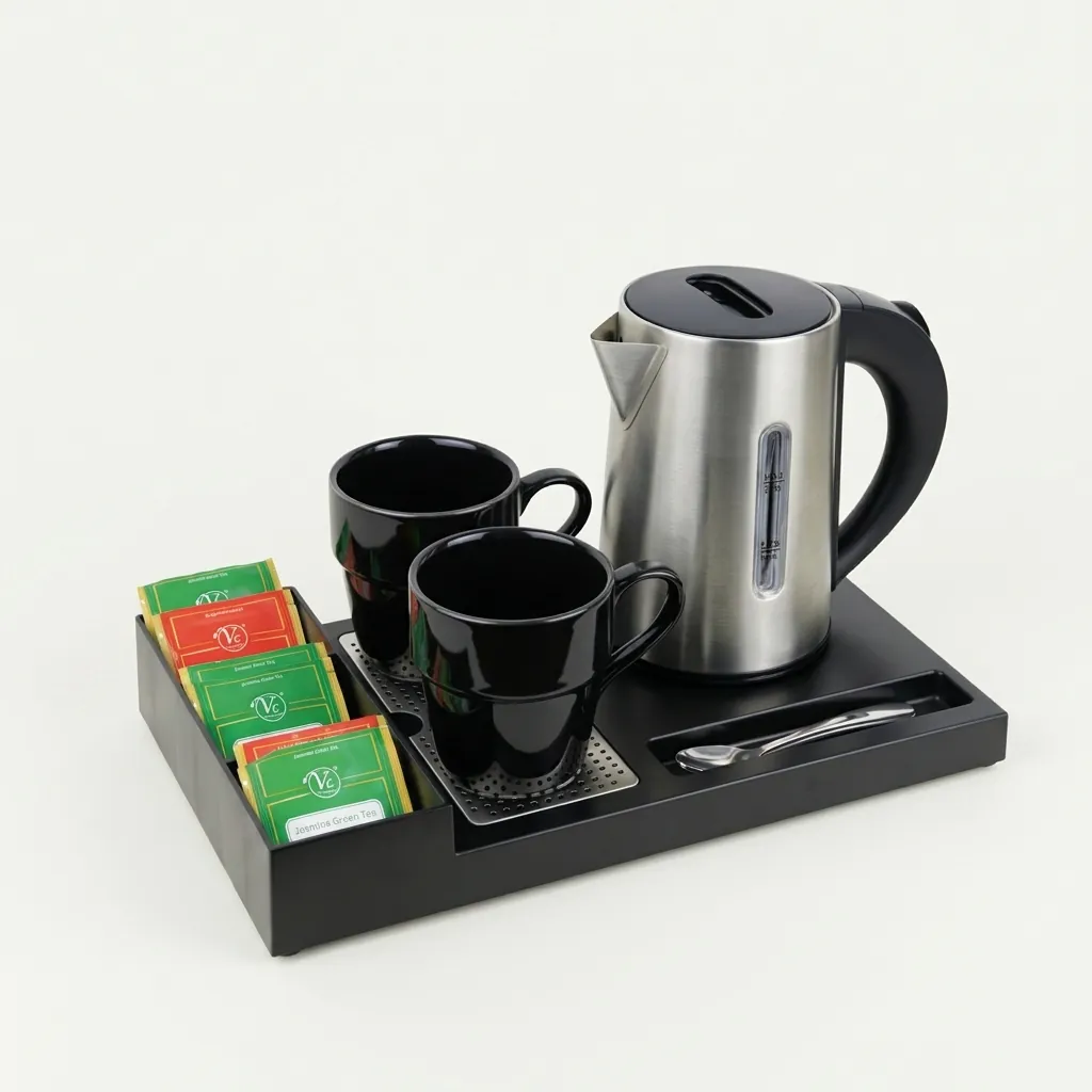 ABS Tray Set with Stainless Steel Double Body 0.6L Kettle [1037] — KTS-1037 (image 3)