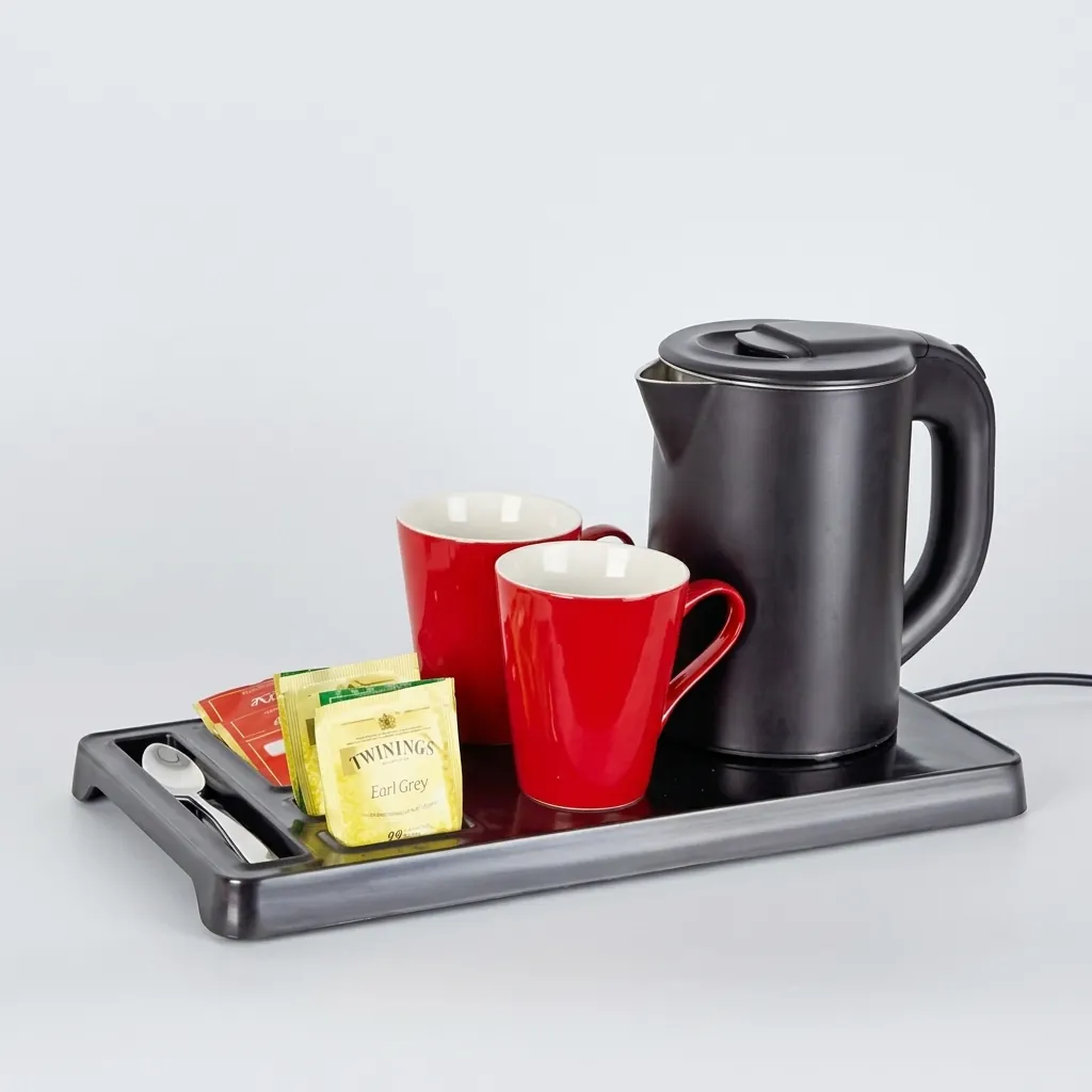 ABS Tray Set with Stainless Steel Anti-Scald 0.8L Kettle [1045] — KTS-1045 (image 2)