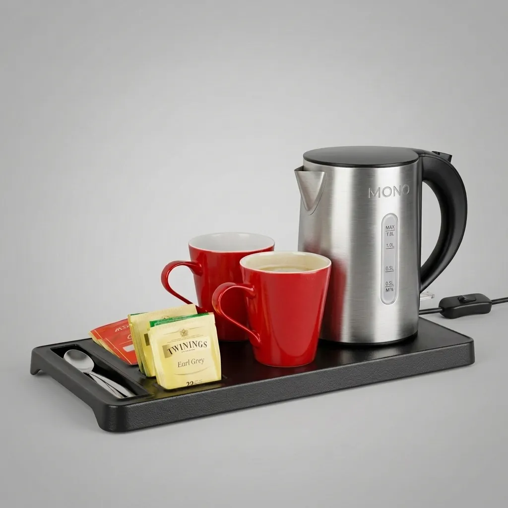 ABS Tray Set with Stainless Steel 1.0L Kettle — KTS-1046 (image 1)