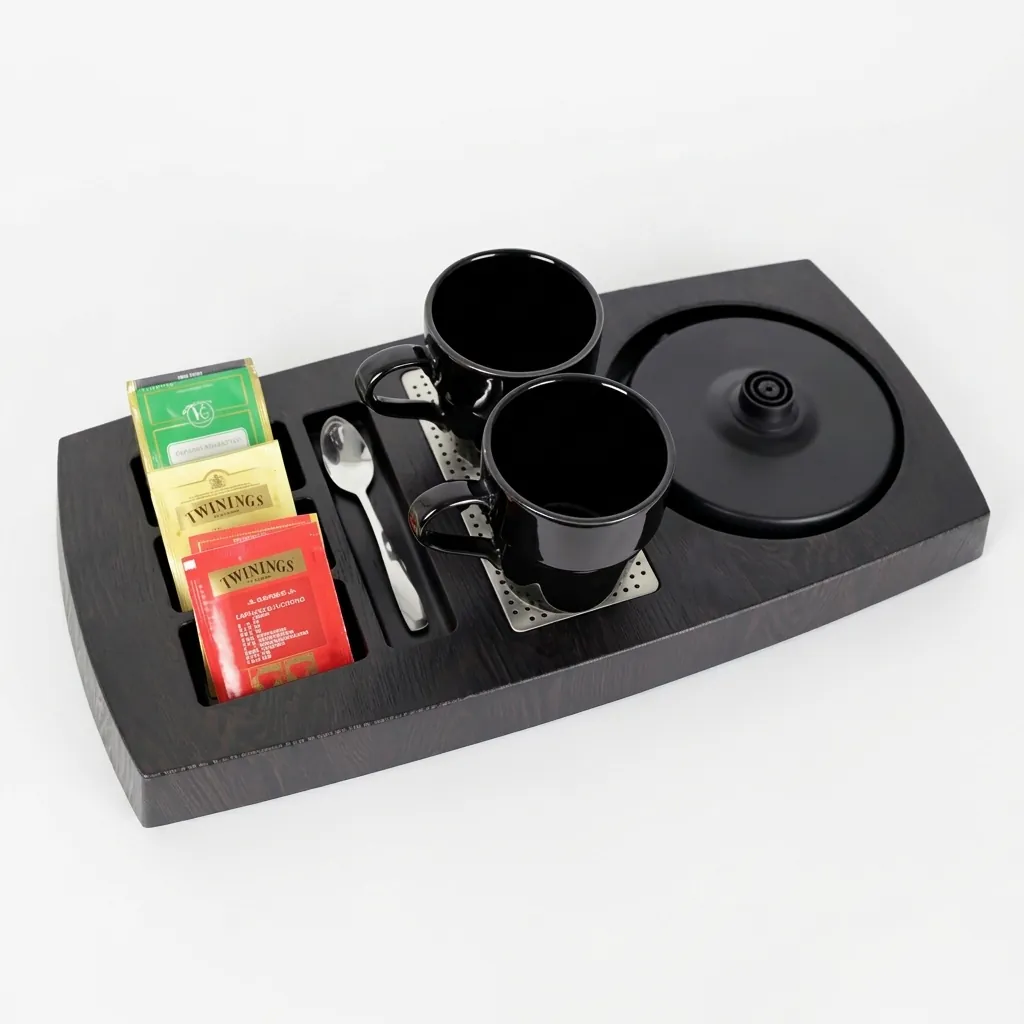 Wood Grain Tray Set with Strix Seamless Stainless Steel 0.8L Kettle [1048] — KTS-1048 (image 4)