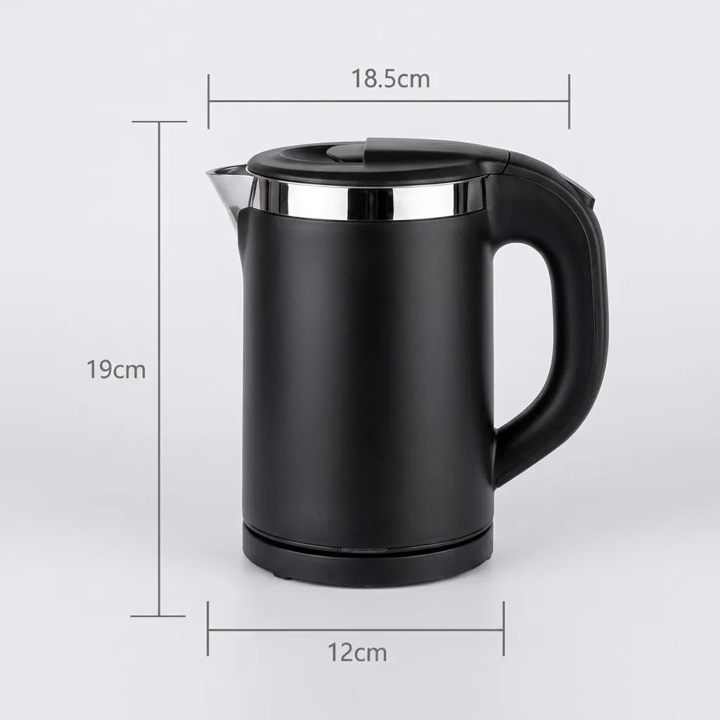 Wood Grain Tray Set with Stainless Steel Anti-Scald 0.8L Kettle [1050] — KTS-1050 (image 5)