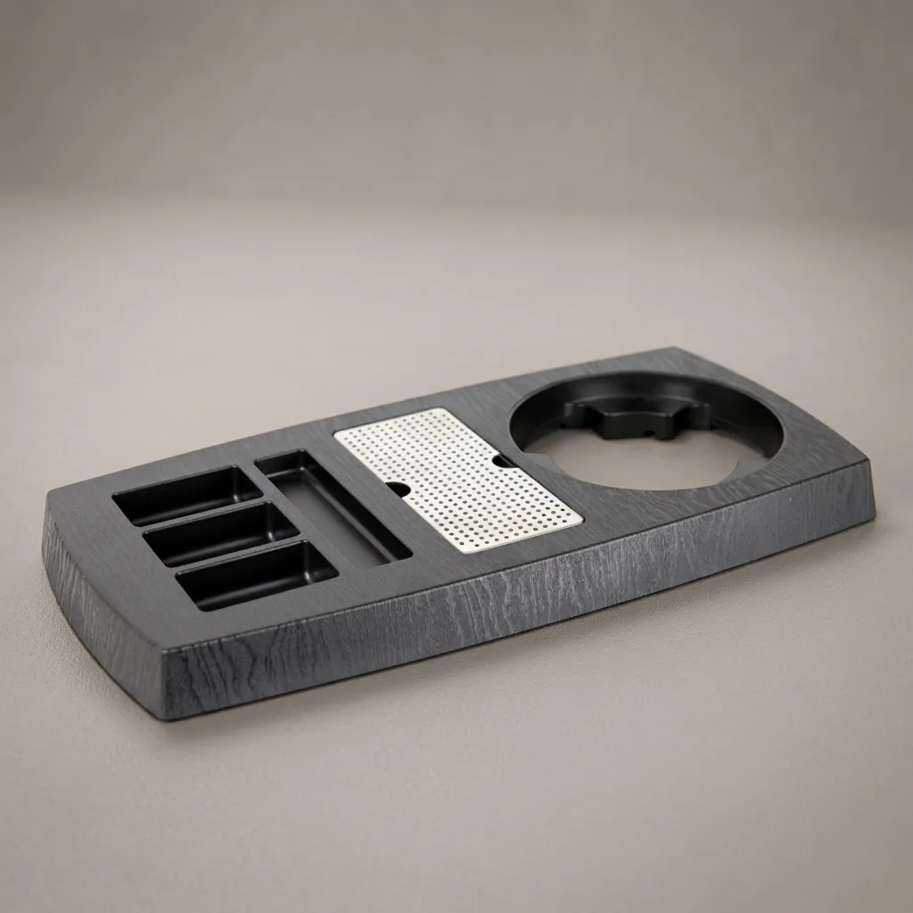 Wood Grain Tray Set with Stainless Steel Anti-Scald 0.8L Kettle [1050] — KTS-1050 (image 2)