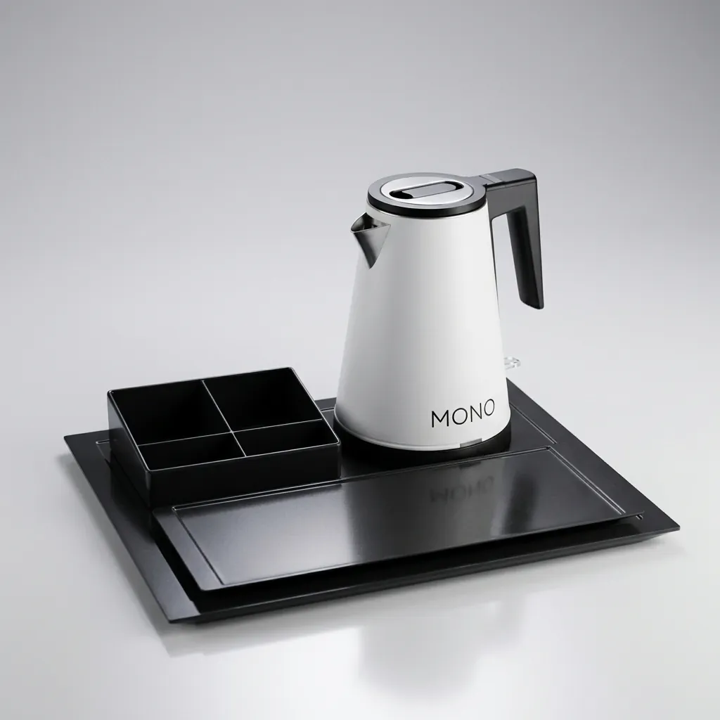 Melamine Tray Set with Strix Seamless Stainless Steel 0.8L Kettle [1052] — KTS-1052 (image 1)