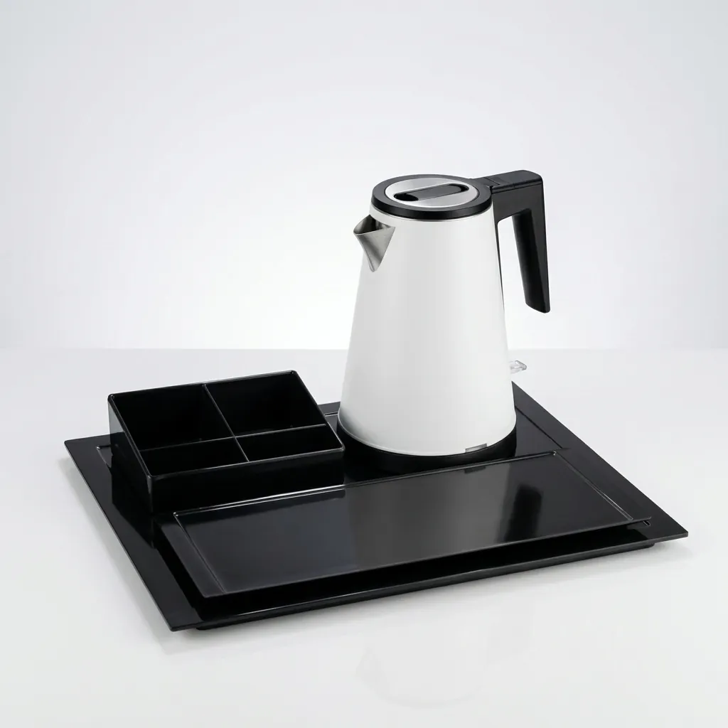 Melamine Tray Set with Strix Seamless Stainless Steel 0.8L Kettle [1052] — KTS-1052 (image 3)