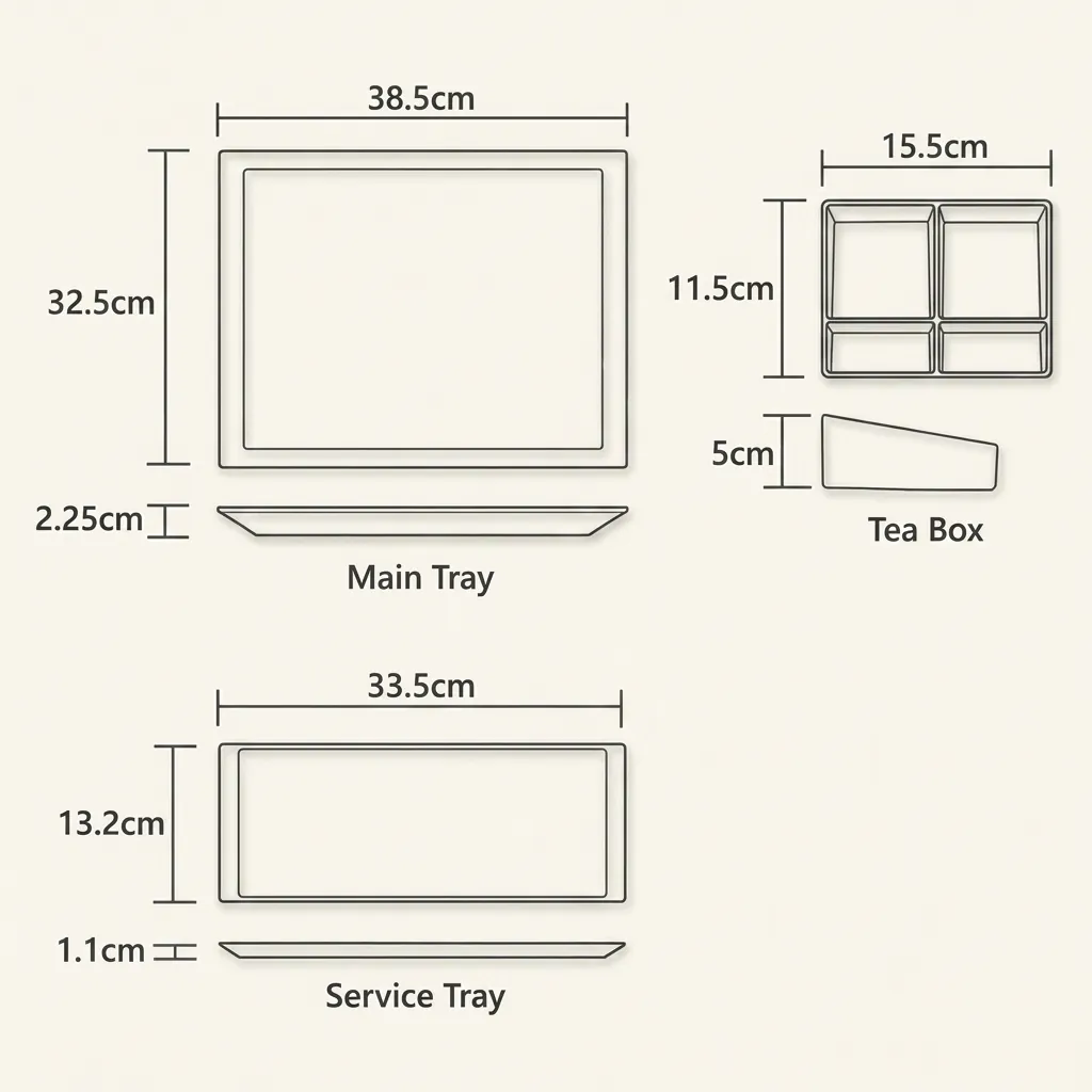 Melamine Tray Set with Strix Seamless Stainless Steel 0.8L Kettle [1052] — KTS-1052 (image 7)