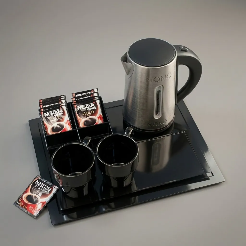 Melamine Tray Set with Stainless Steel 1.0L Kettle [1054] — KTS-1054 (image 1)