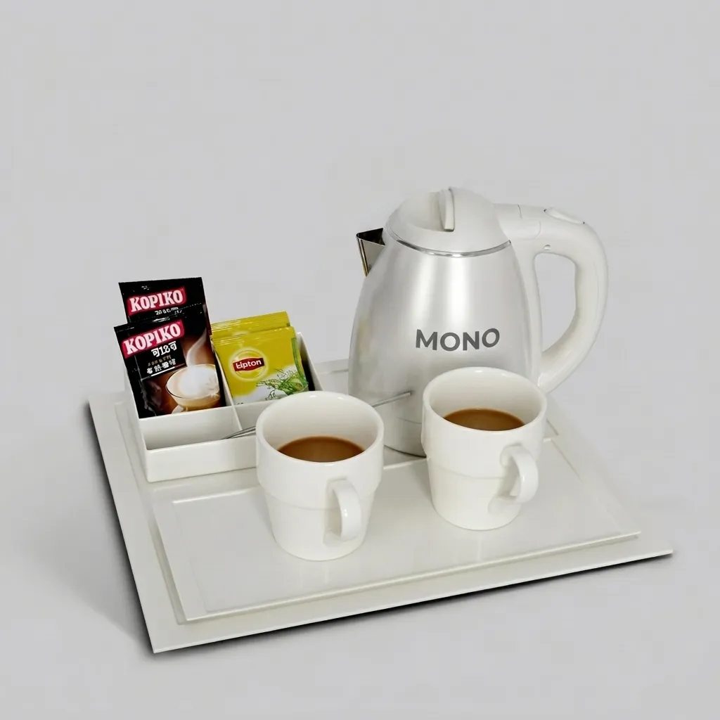 Melamine Tray Set with Strix Stainless Steel 1.2L Kettle [1056] — KTS-1056 (image 1)