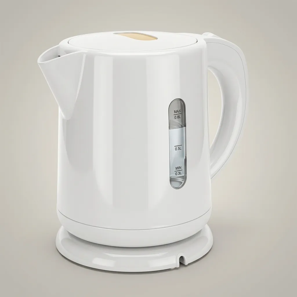 Melamine Tray Set with Stainless Steel 0.8L Kettle [1058] — KTS-1058 — A melamine welcome-tray set with a main tray, four-compartment tea box and matching serving tray in strong, fire-resistant non-crack melamine. The polished surface wipes clean easily, paired with a 0.8L stainless steel kettle. The main tray measures 38.5x32.5cm, finished in white. (image 4)