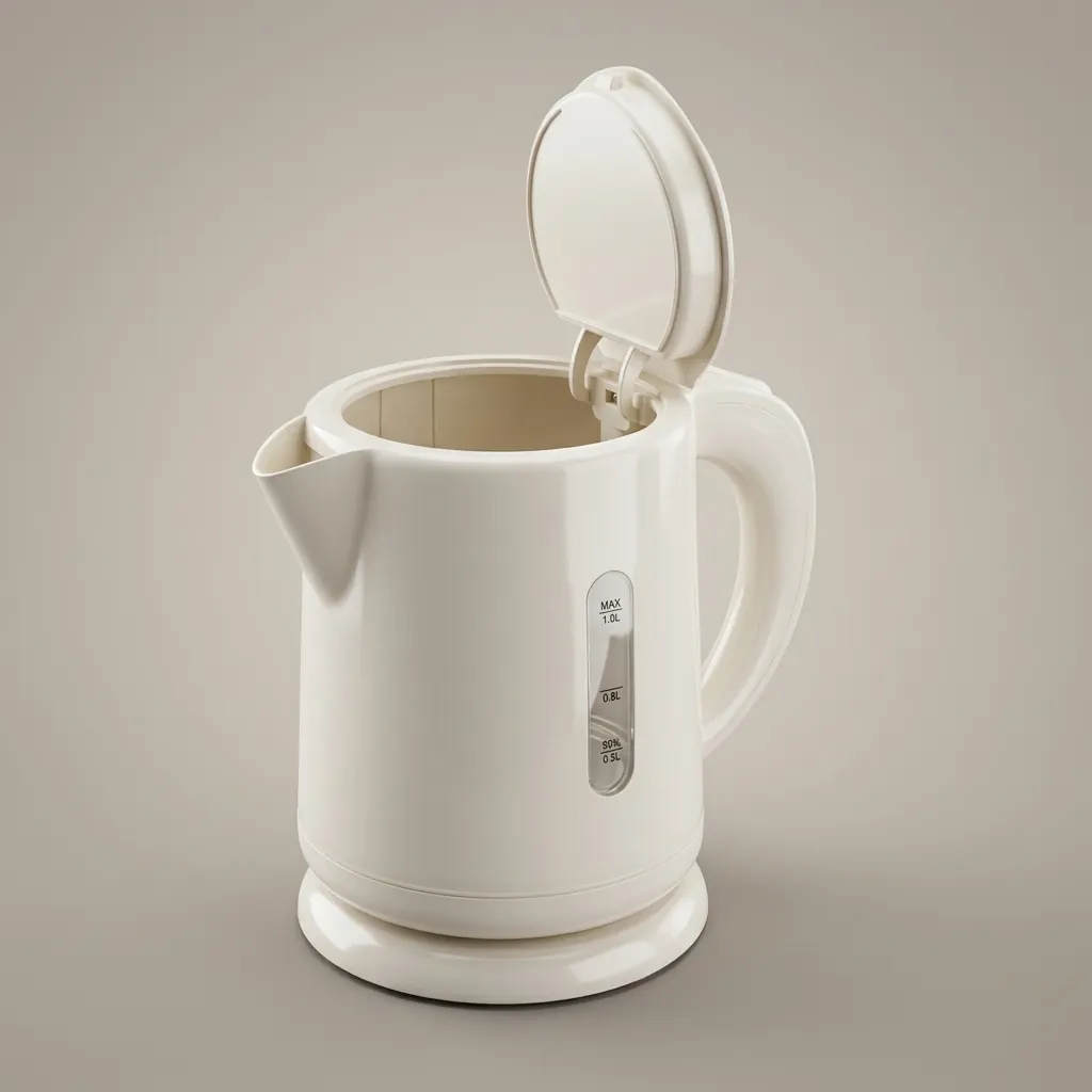 Melamine Tray Set with Stainless Steel 0.8L Kettle [1058] — KTS-1058 — A melamine welcome-tray set with a main tray, four-compartment tea box and matching serving tray in strong, fire-resistant non-crack melamine. The polished surface wipes clean easily, paired with a 0.8L stainless steel kettle. The main tray measures 38.5x32.5cm, finished in white. (image 5)
