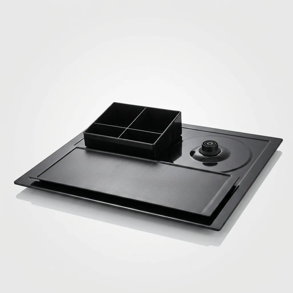 Melamine Tray Set with Stainless Steel Double Body 0.8L Kettle [1064] — KTS-1064 (image 6)