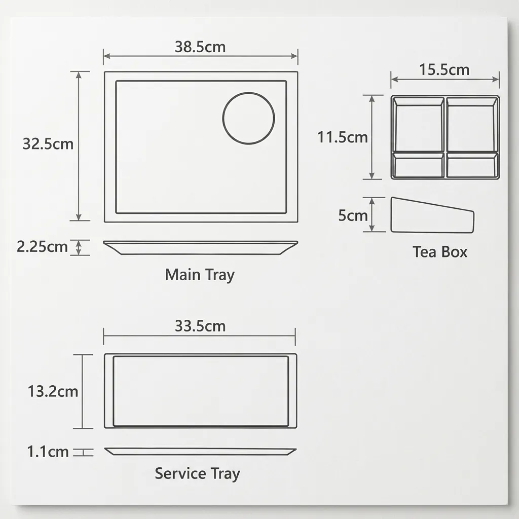 Melamine Tray Set with Stainless Steel Double Body 0.8L Kettle [1064] — KTS-1064 (image 7)
