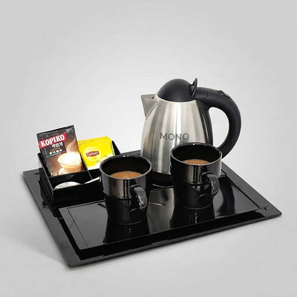 Melamine Tray Set with Strix Stainless Steel 0.8L Kettle [1065] — KTS-1065 (image 1)