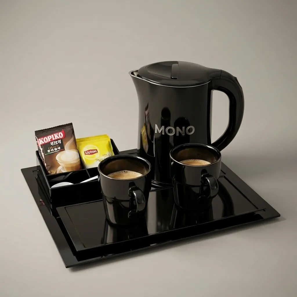 Melamine Tray Set with Double Body 1.2L Kettle [1066] — KTS-1066 (image 1)
