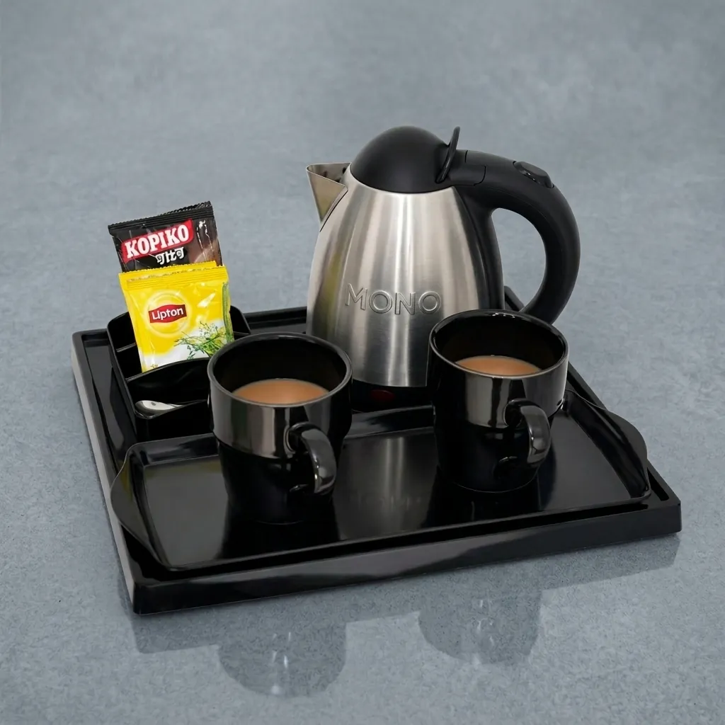 Melamine Tray Set with Strix Stainless Steel 0.8L Kettle [1069] — KTS-1069 (image 1)