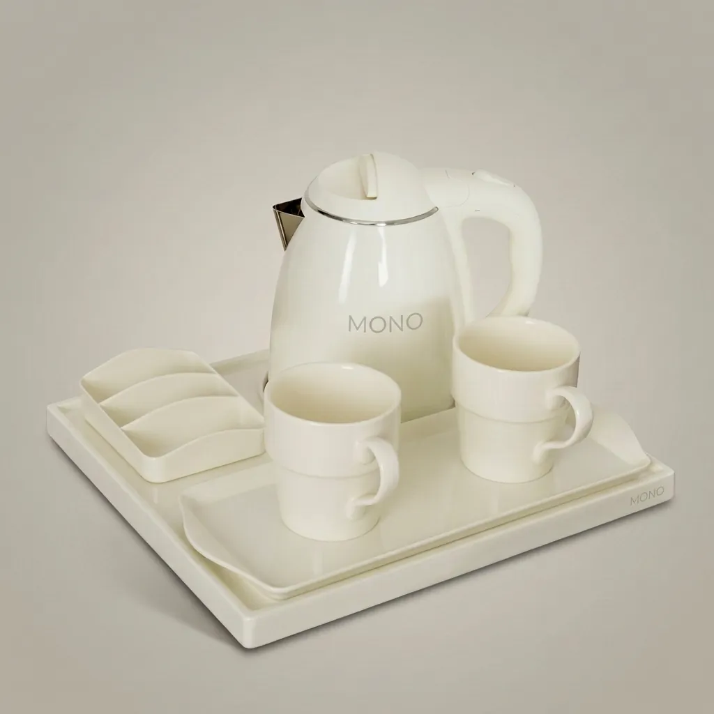 Melamine Tray Set with Strix Stainless Steel 1.2L Kettle [1070] — KTS-1070 (image 1)