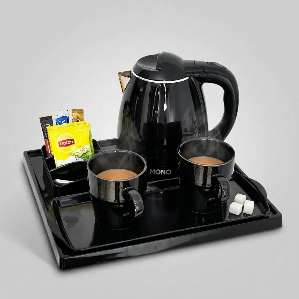 Melamine Tray Set with Strix Stainless Steel 1.2L Kettle [1071] — KTS-1071 (image 1)