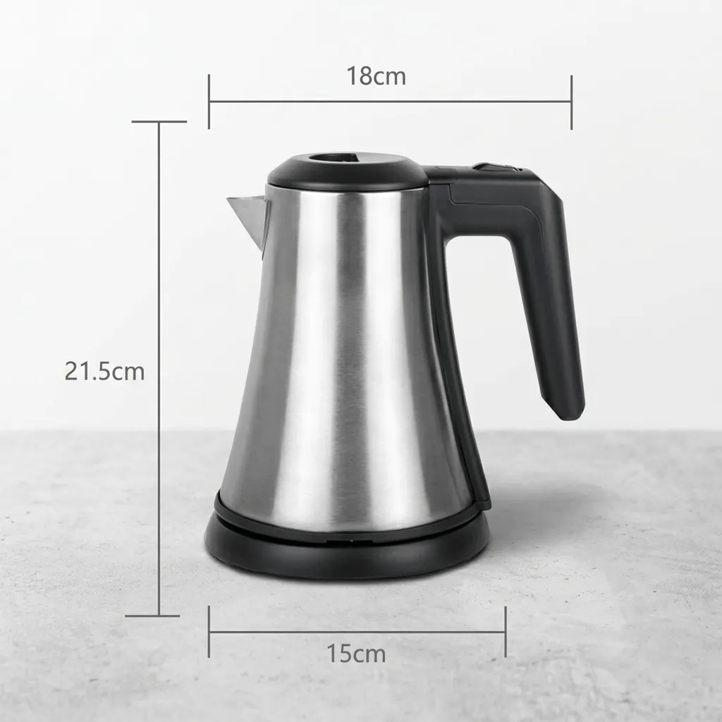 Wood Grain 3-in-1 Tray Set with Stainless Steel 0.8L Kettle [1092] — KTS-1092 (image 3)
