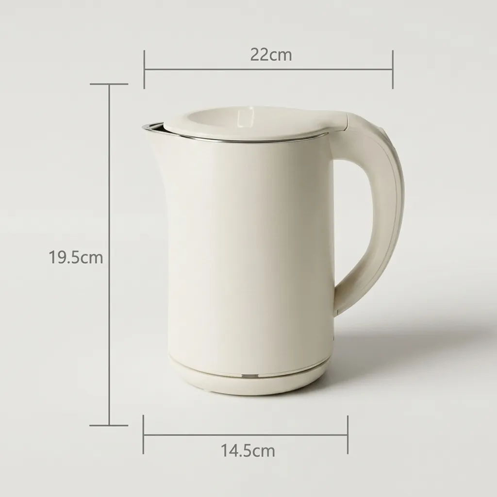Wood Grain Tray Set with Stainless Steel Double Body 1.2L Kettle [1093] — KTS-1093 (image 3)
