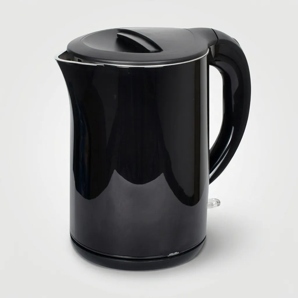 Wood Grain Tray Set with Stainless Steel Double Body 1.2L Kettle [1094] — KTS-1094 (image 2)