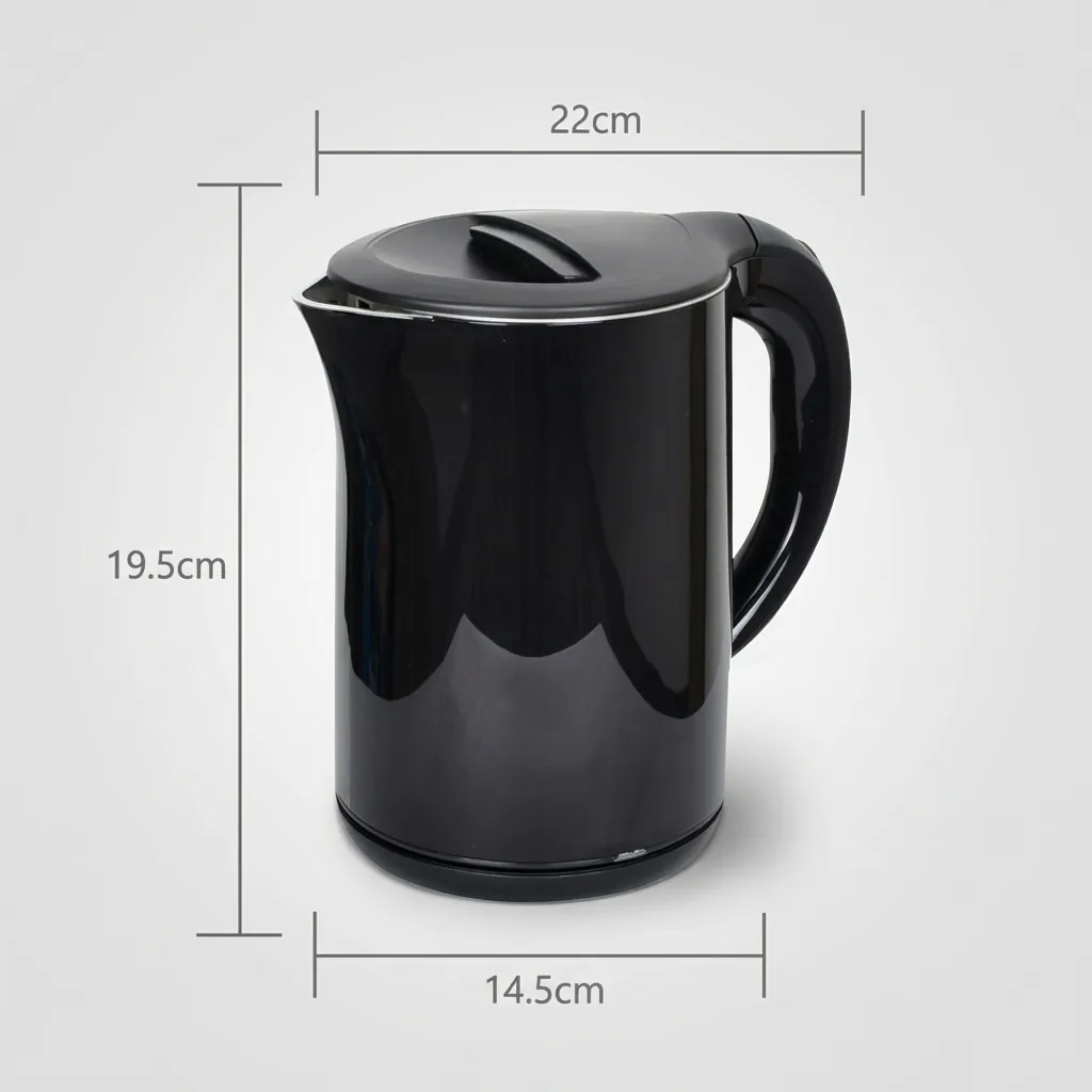 Wood Grain Tray Set with Stainless Steel Double Body 1.2L Kettle [1094] — KTS-1094 (image 5)