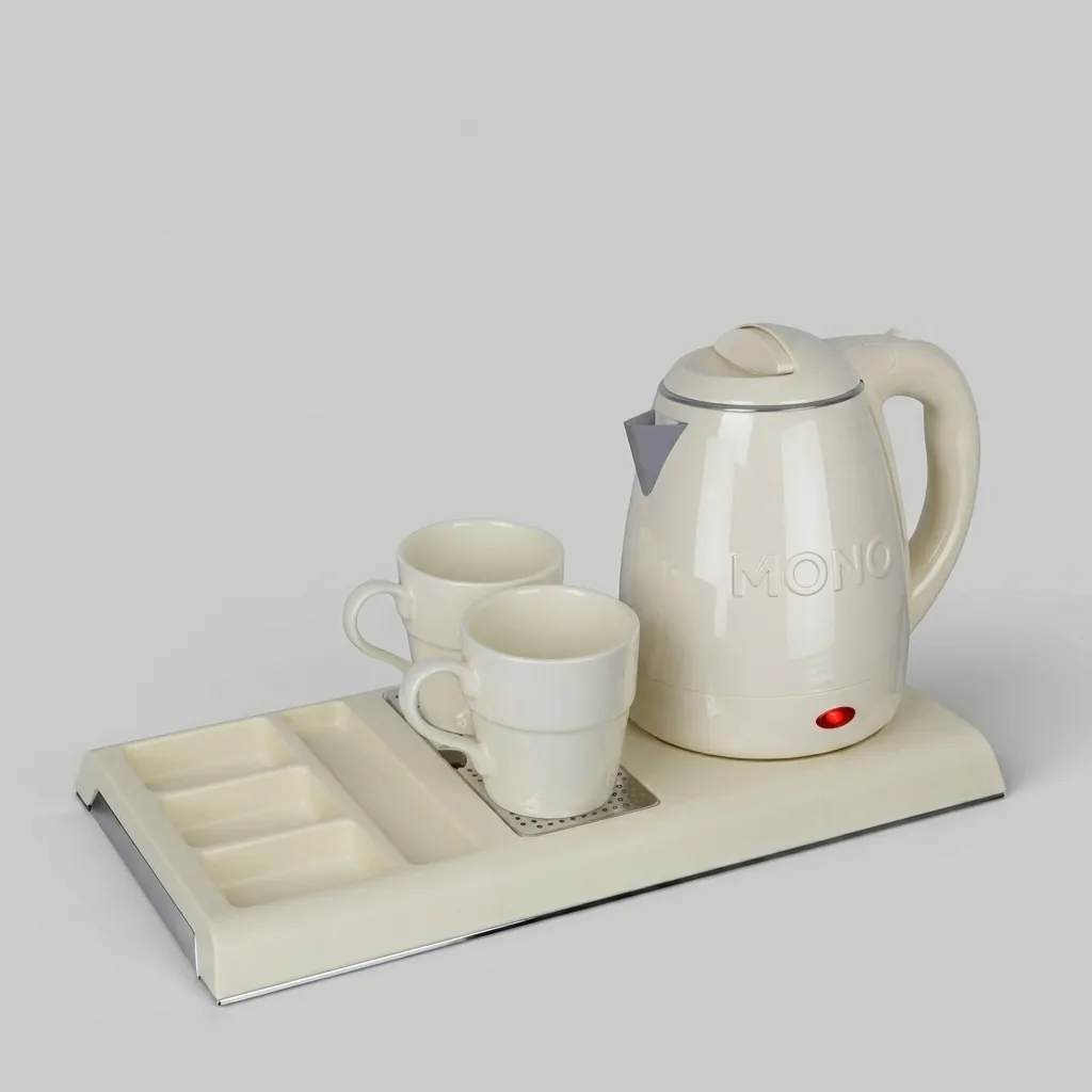 Wood Grain 3-in-1 Tray Set with Strix Stainless Steel 1.2L Kettle [1095] — KTS-1095 (image 1)