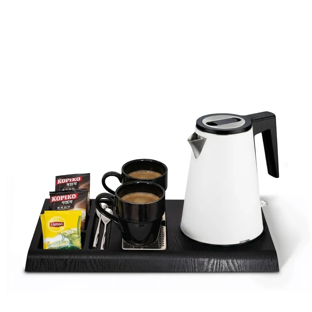 Wood Grain Tray Set with Strix Seamless Stainless Steel 0.8L Kettle [1101] — KTS-1101 (image 4)