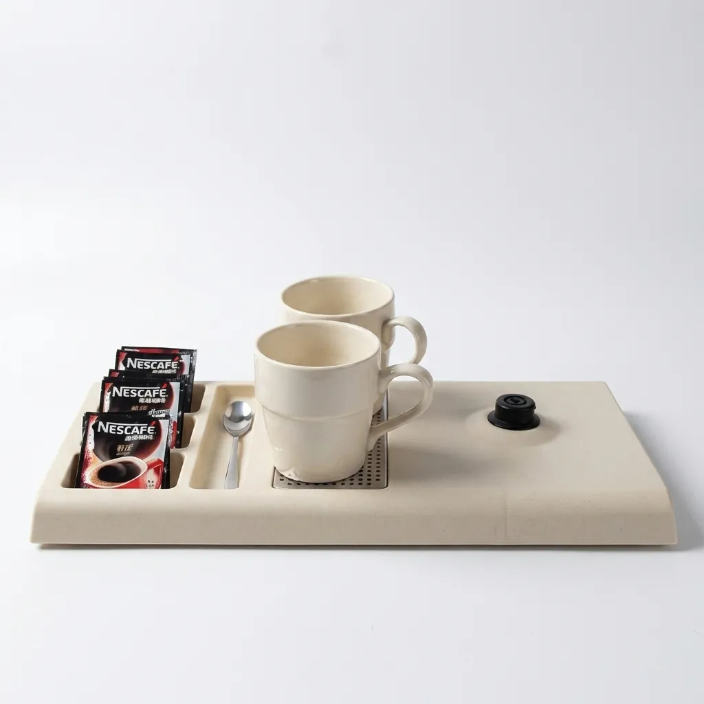 Wood Grain Tray Set with Strix Seamless Stainless Steel 0.8L Kettle [1103] — KTS-1103 (image 6)