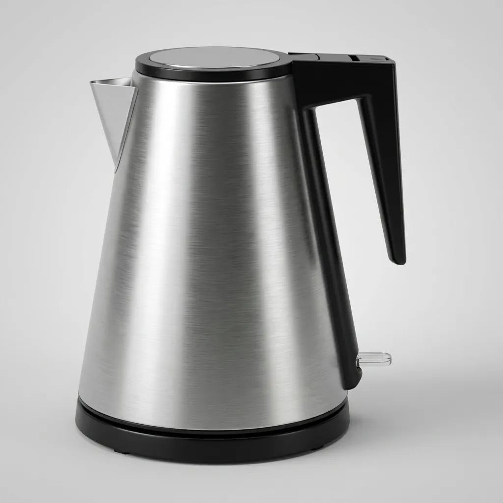 Wood Grain Tray Set with Stainless Steel Double Body 1.2L Kettle [1106] — KTS-1106 (image 2)