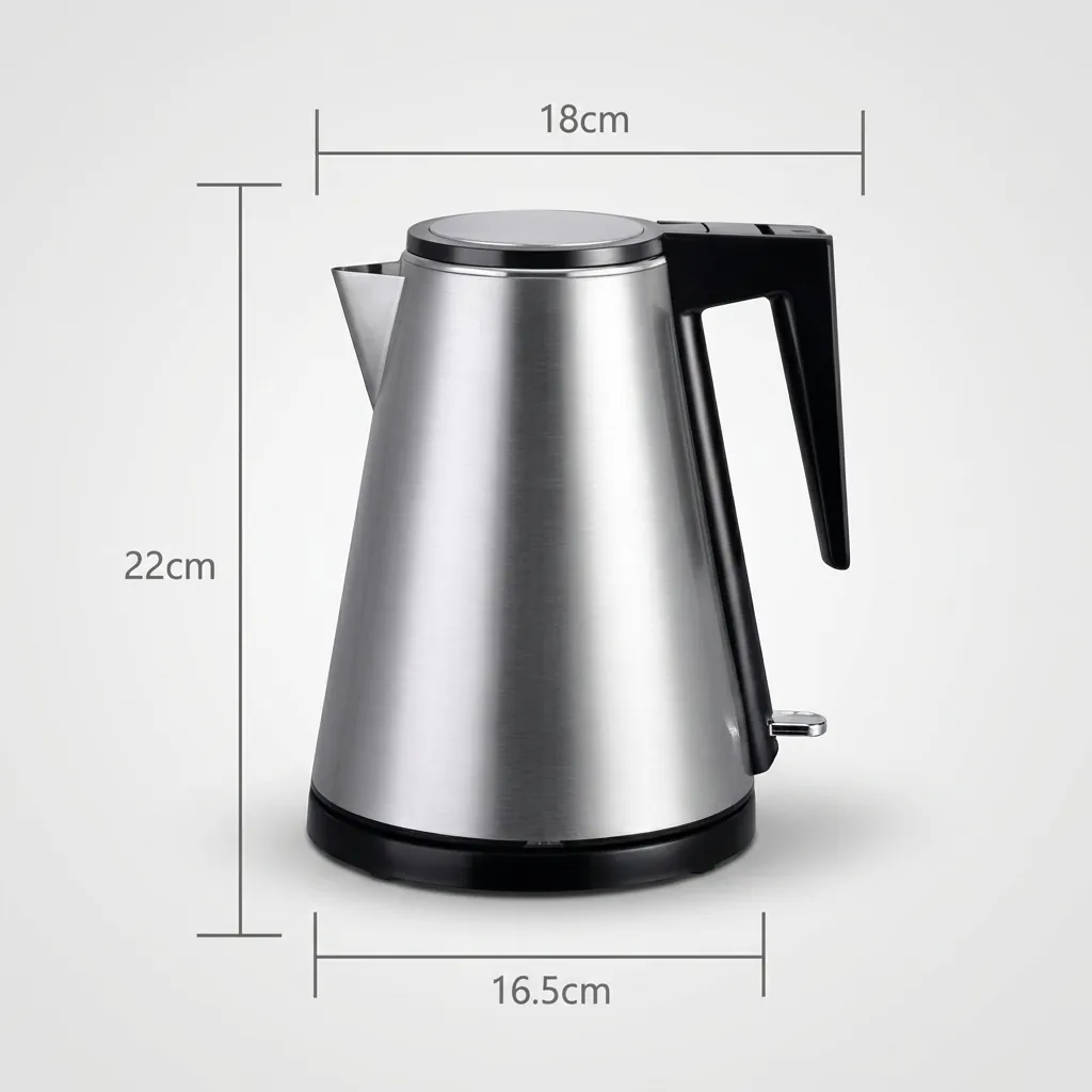 Wood Grain Tray Set with Stainless Steel Double Body 1.2L Kettle [1106] — KTS-1106 (image 3)