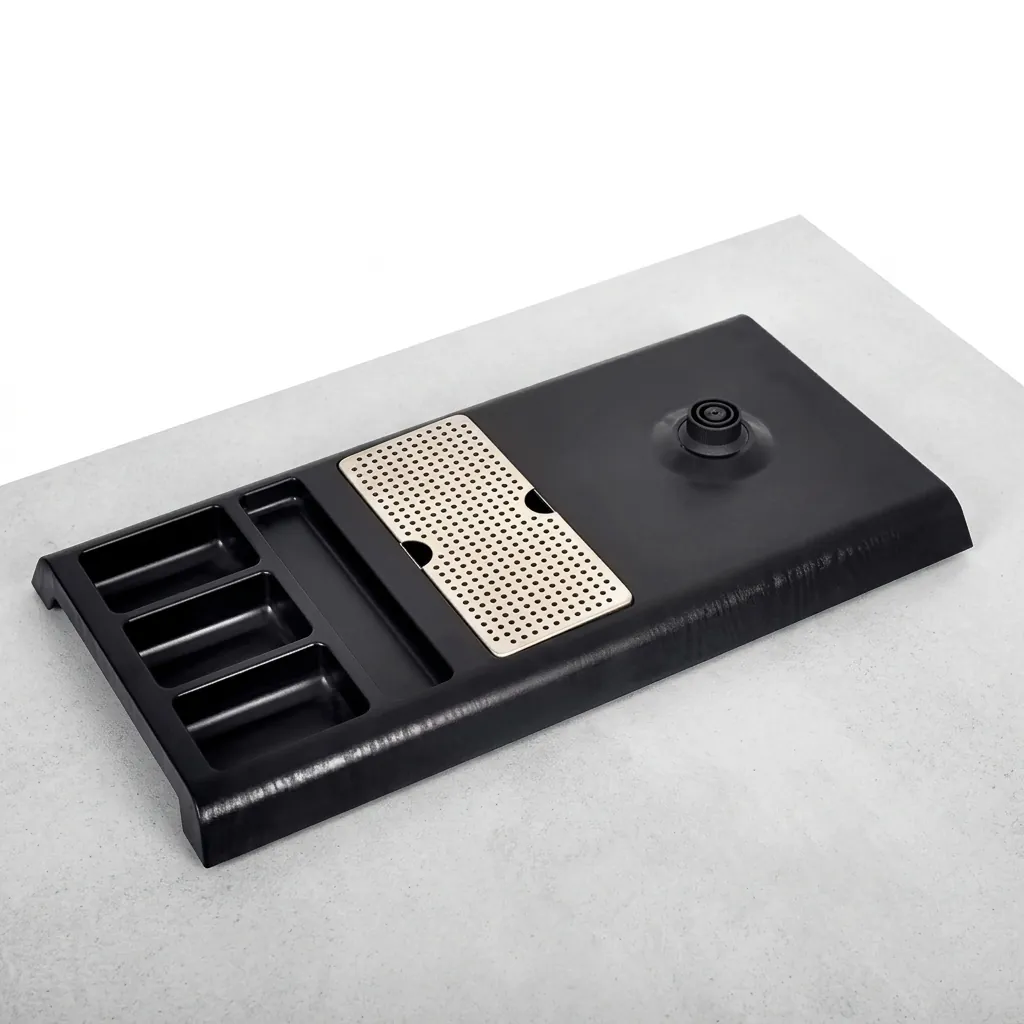 Wood Grain Tray Set with Stainless Steel Double Body 1.2L Kettle [1106] — KTS-1106 (image 4)