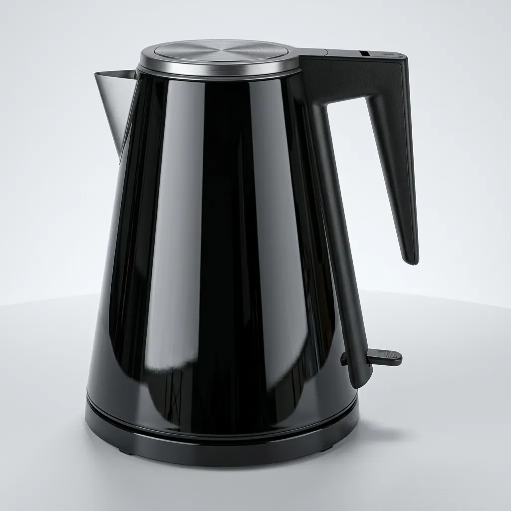Wood Grain Tray Set with Stainless Steel Double Body 1.2L Kettle [1107] — KTS-1107 (image 2)