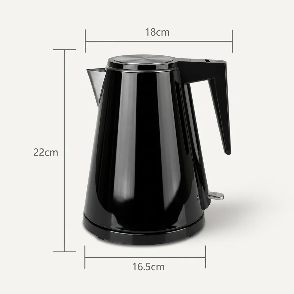 Wood Grain Tray Set with Stainless Steel Double Body 1.2L Kettle [1107] — KTS-1107 (image 3)