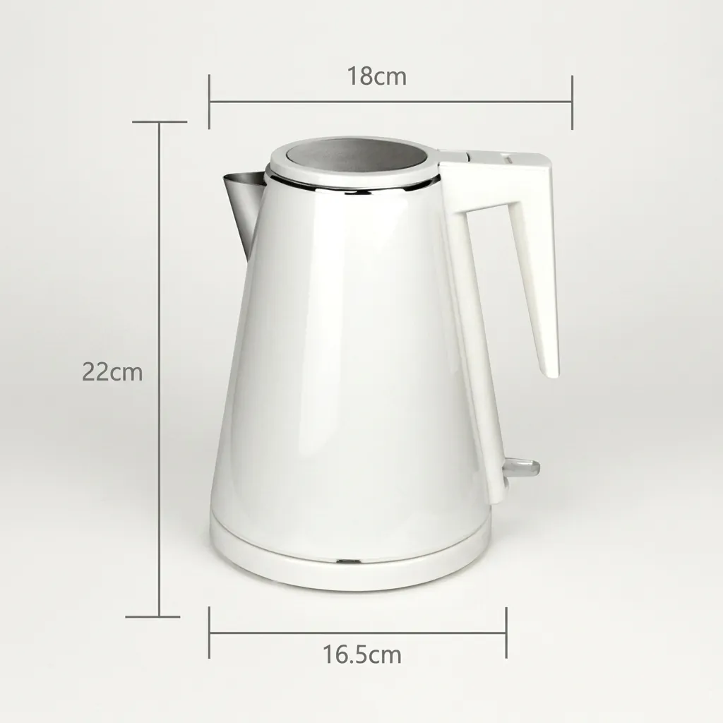 Wood Grain Tray Set with Stainless Steel Double Body 1.2L Kettle [1108] — KTS-1108 (image 3)
