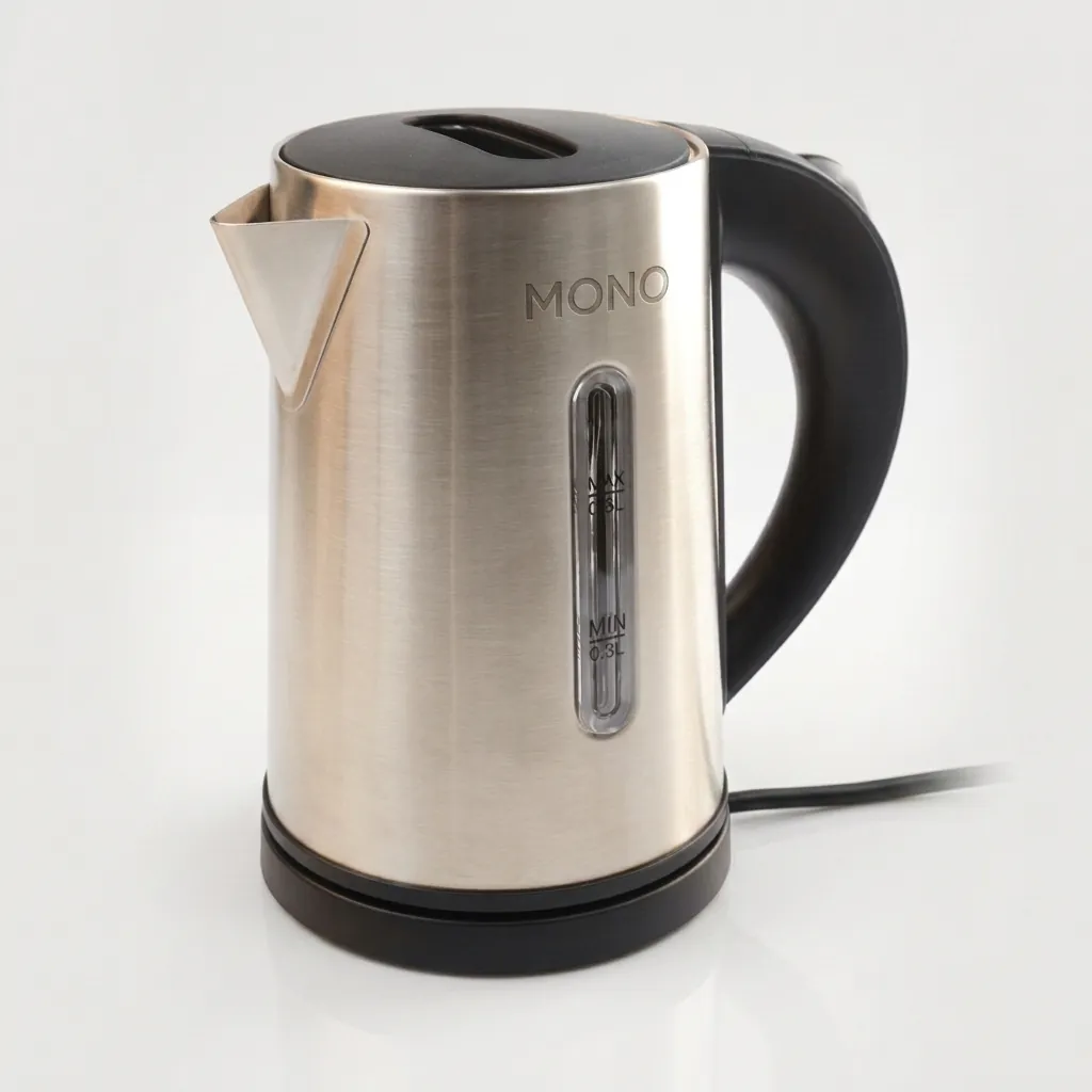 Wood Grain Tray Set with Stainless Steel Double Body 0.6L Kettle with Matt Finish… (image 2)