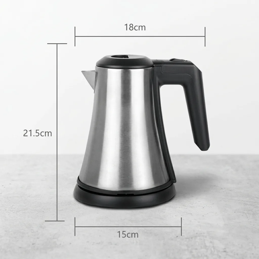 Wood Grain 3-in-1 Tray Set with Stainless Steel 0.8L Kettle [1113] — KTS-1113 (image 2)