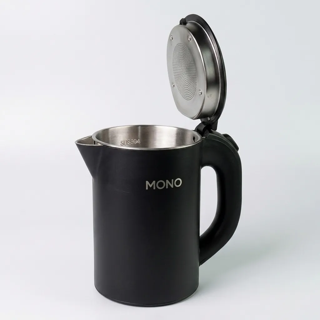 Wood Grain Tray Set with Stainless Steel Anti-Scald 0.8L Kettle [1115] — KTS-1115 (image 2)