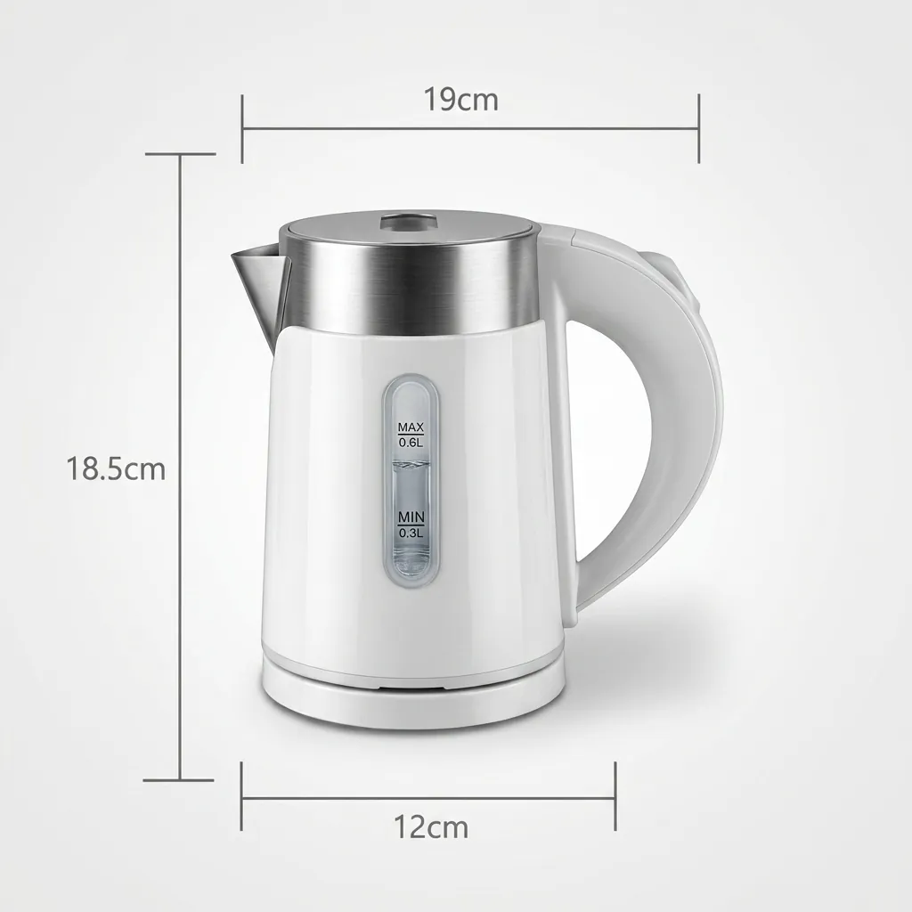 Wood Grain Tray Set with Stainless Steel Double Body 0.6L Kettle [1117] — KTS-1117 (image 5)